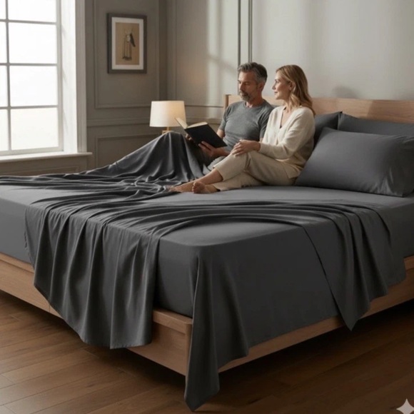 cloudscape Other - Cloudscape Linen Luxury Full Sheet Set 100% Egyptian Cotton 1000 Thread C. Gray